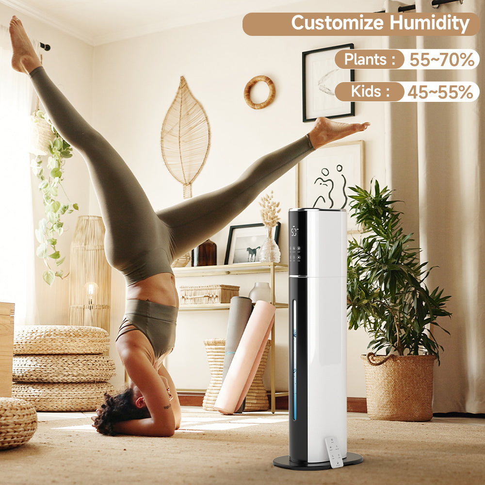 Large Room Humidifier with UV-C - Ultra-Quiet for Bedroom, 9L Tank, 3 Mist Settings