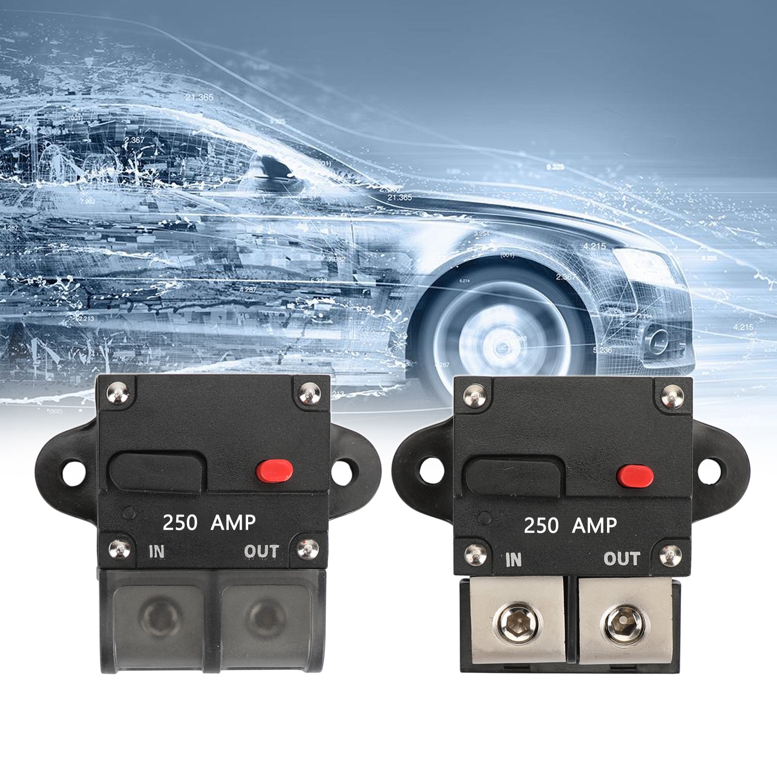 250A Amp Manual Reset Inline Circuit Breaker Fuse Terminal Block Marine Auto