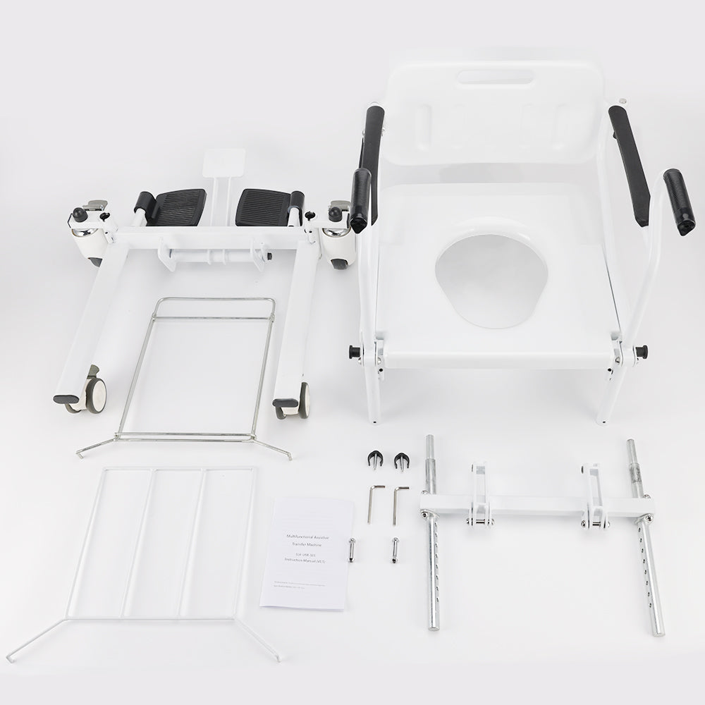 ??Transfer Wheelchair with Lift ¨C 250 lb Capacity, Removable Split Seat for Patient Mobility