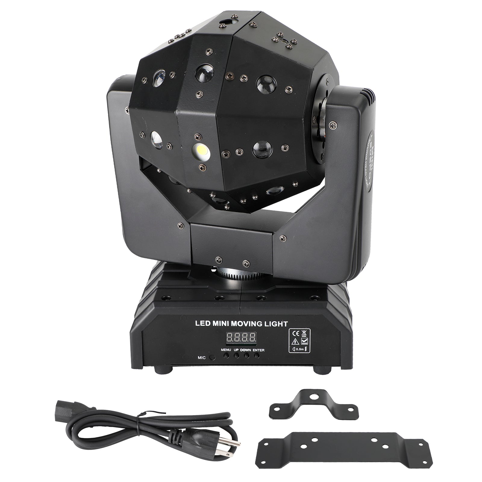 3-in-1 LED Moving Head DJ Light with RGBW Wash, Laser & Strobe Effects, DMX Controlled Party Stage Lighting