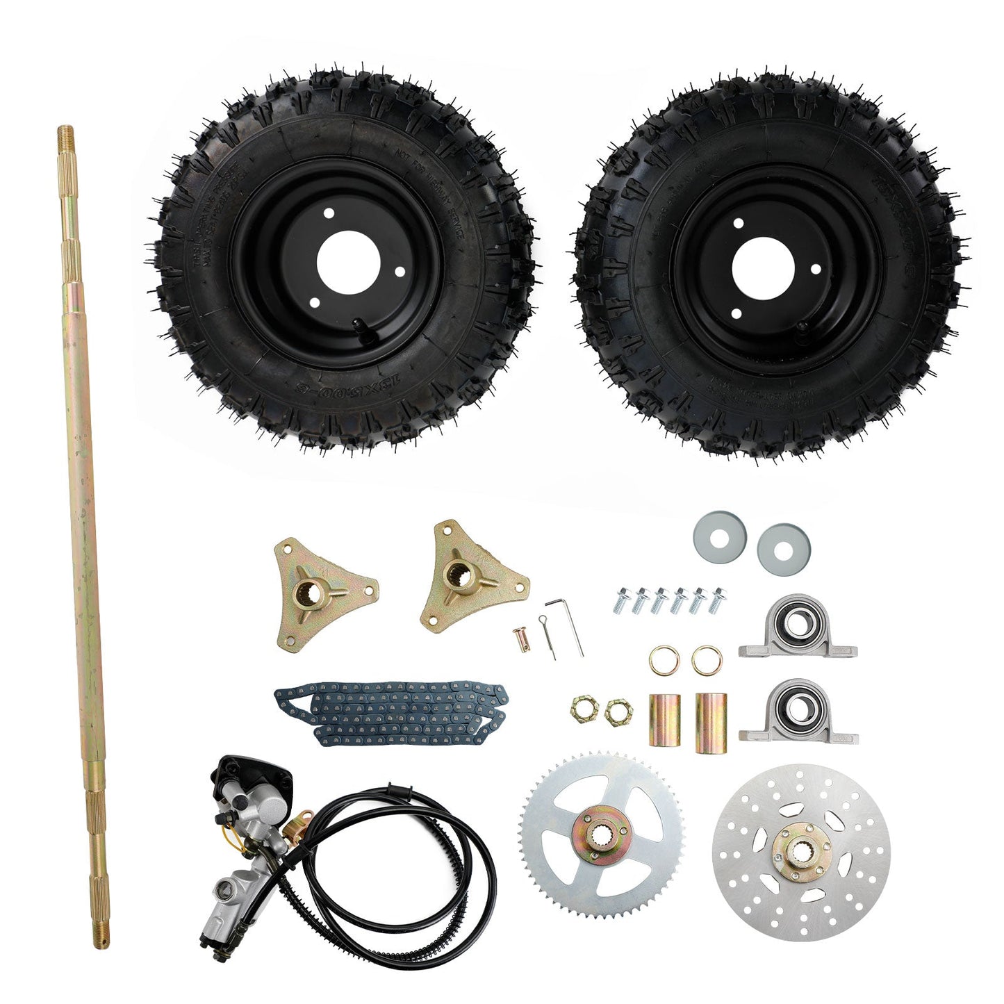 29" Rear Axle Assembly with Complete Wheel Hub Kit – Replacement for Go Kart, Quad, Trike & Drift Bikes