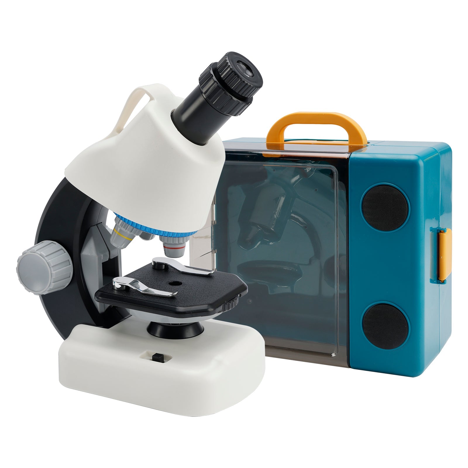 Handheld Microscope LED 100X-1200X Magnification Science Toys Kit For Kid White