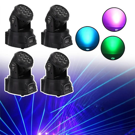 4Pcs 7 x10W Moving Head Stage Light 70W 7 LED RGBW DMX DJ Stage Party Lighting (Copy)