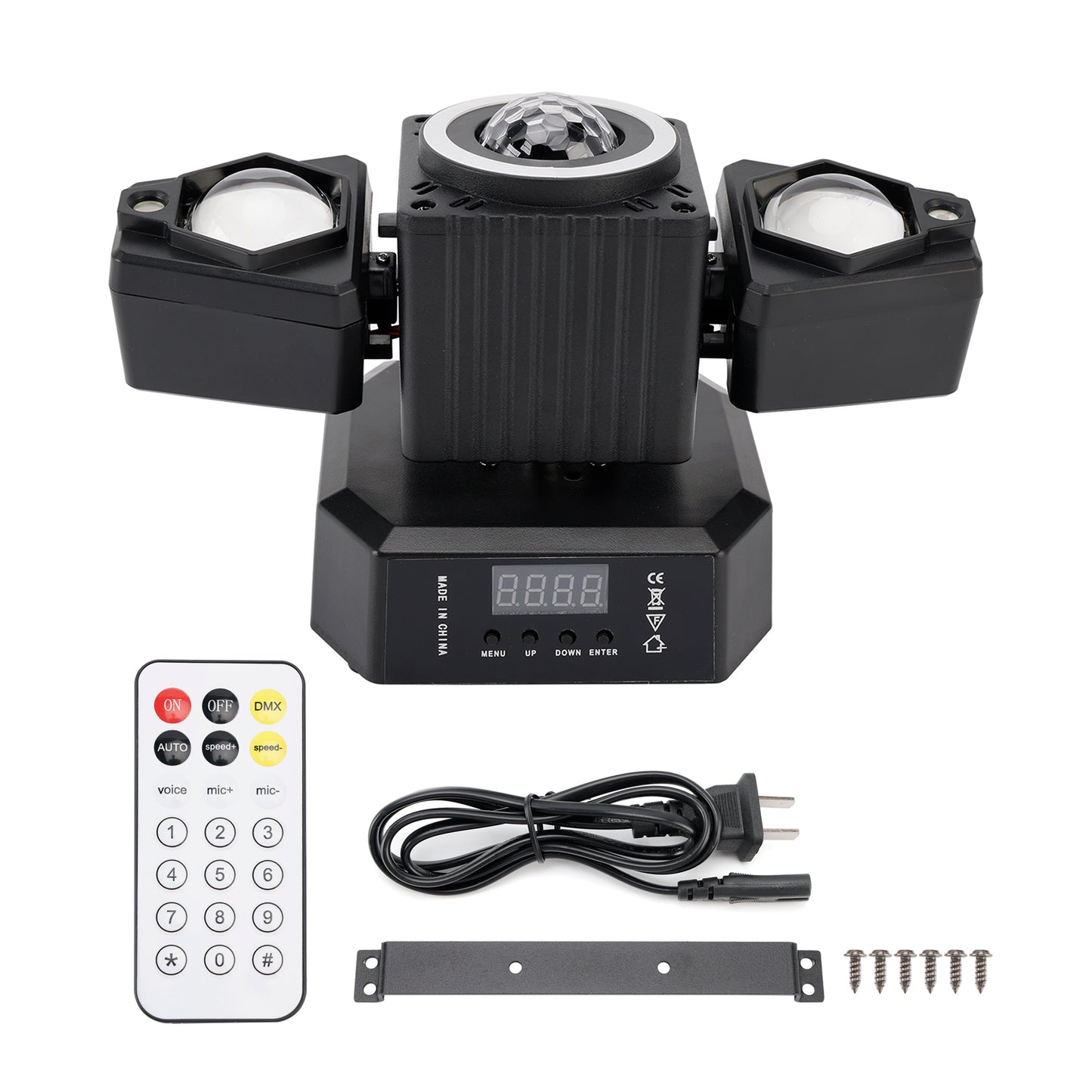 4-in-1 LED Moving Head DJ Light with Laser, Strobe, RGBW Beam & Magic Ball Effects, DMX Stage Lighting for Parties