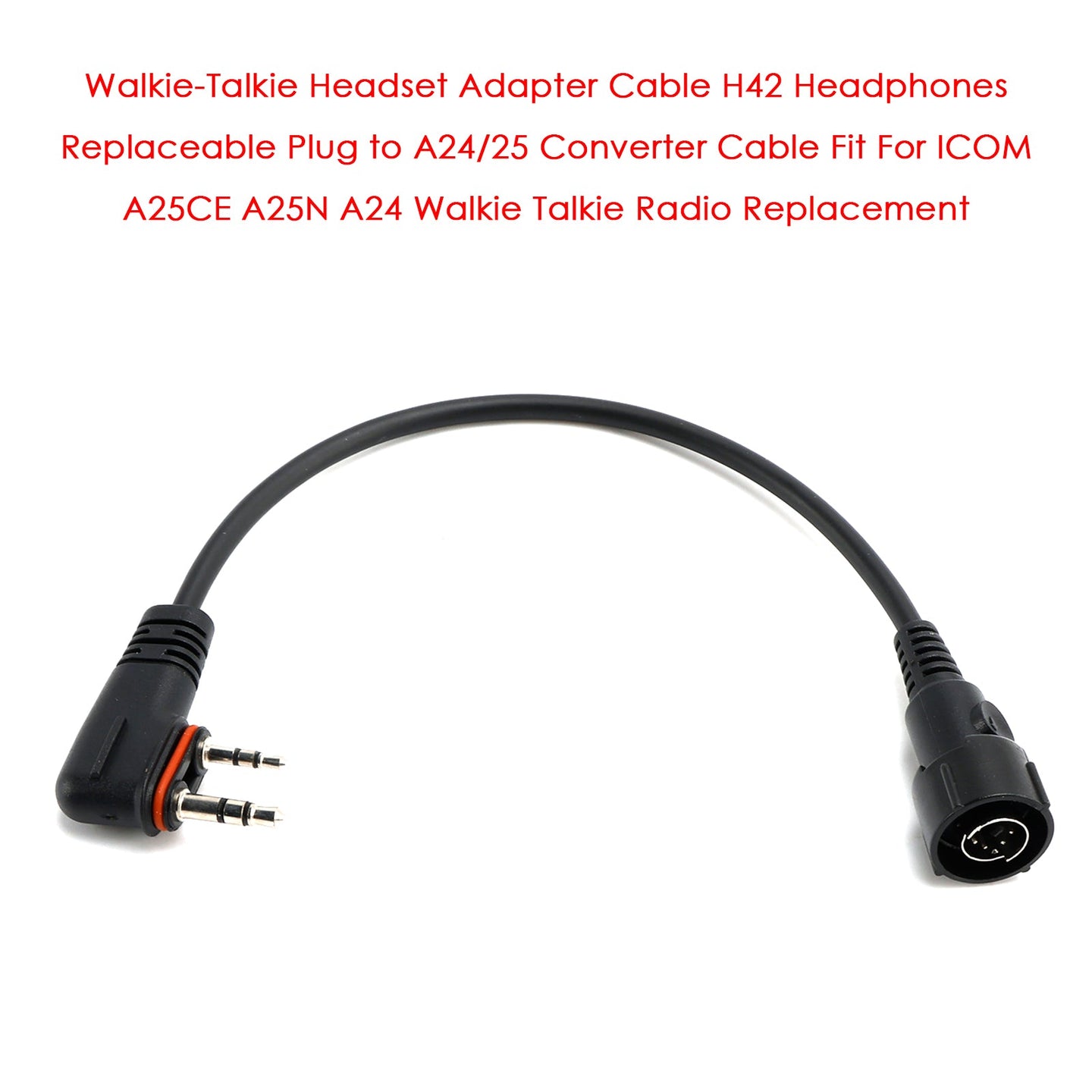Headset Adapter Cable H42 Headphones Replaceable Plug to A24/25 Converter Cable