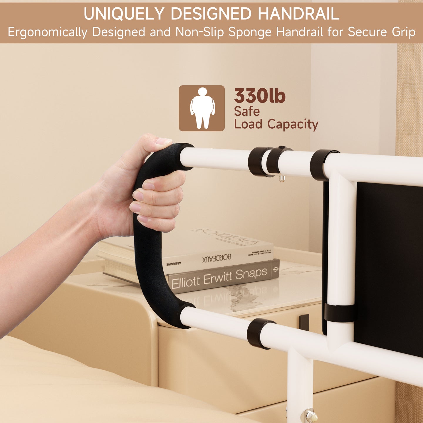 Bed Side Rail Mobility Aid Guard punch-free and foldable bedside handrails for getting up (Copy)