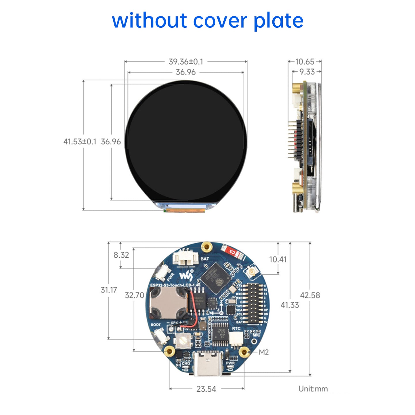 ESP32-S3 1.46-inch Circular Touch Screen Development Board AI Wifi Bluetooth