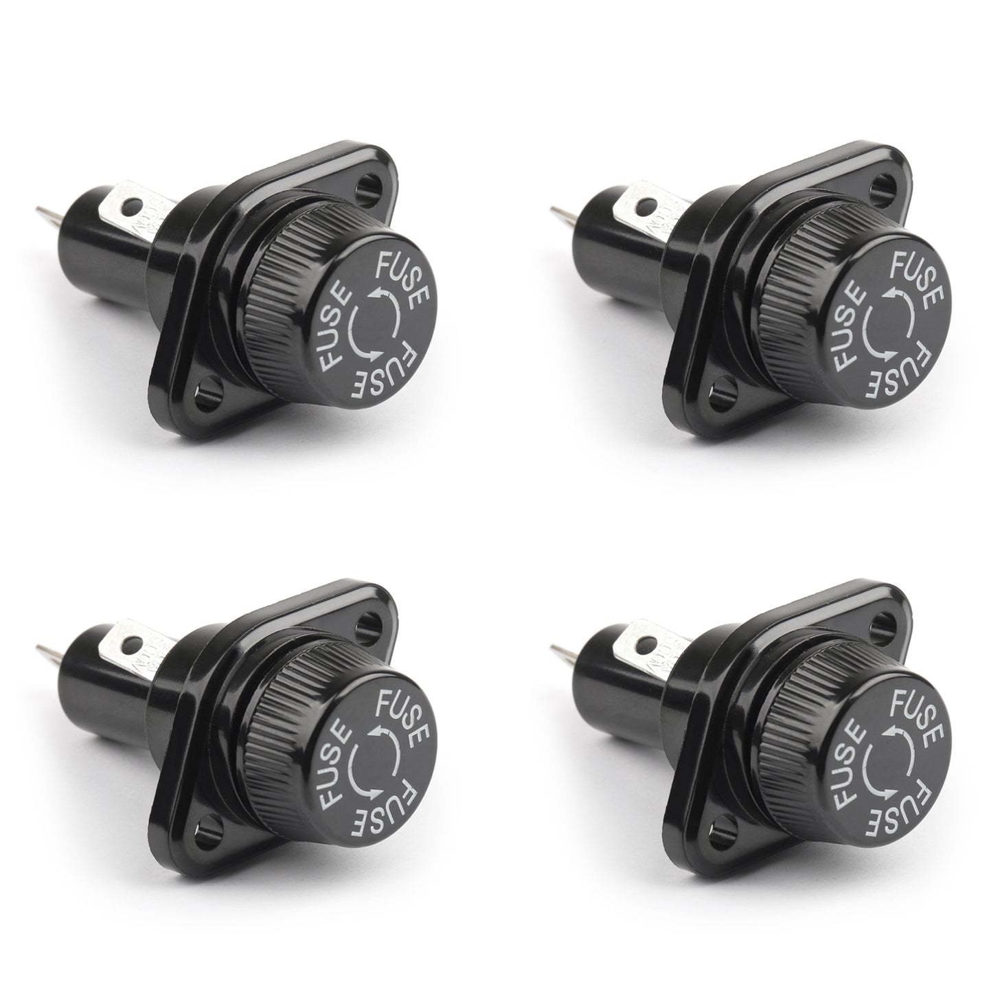 4PCS SCI R3-18 Panel Mount Chassis Fuse Holder For 10x38mm Glass Fuses 30A 600V