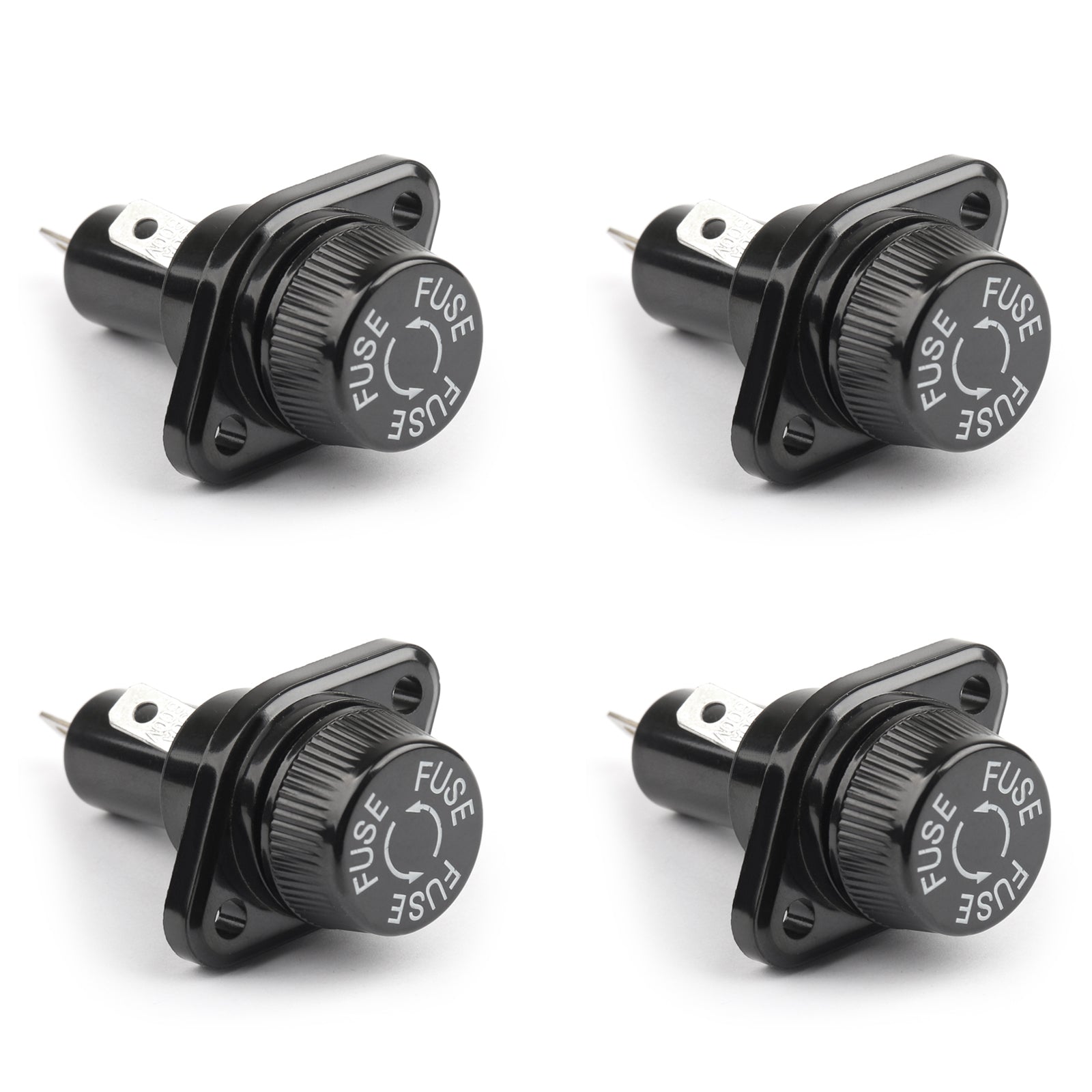 4PCS SCI R3-18 Panel Mount Chassis Fuse Holder For 10x38mm Glass Fuses 30A 600V
