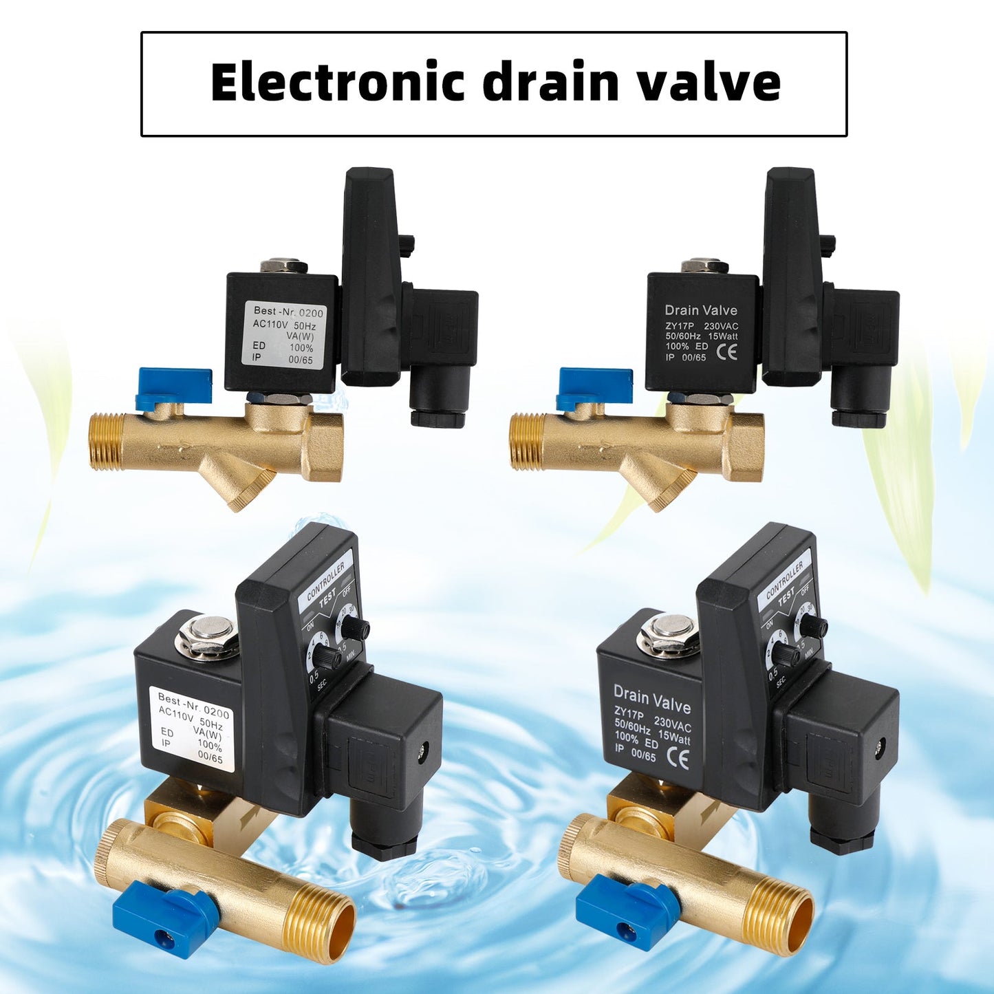 1/2in Automatic Electronic Timed Air Compressor Condensate Auto Drain Valve