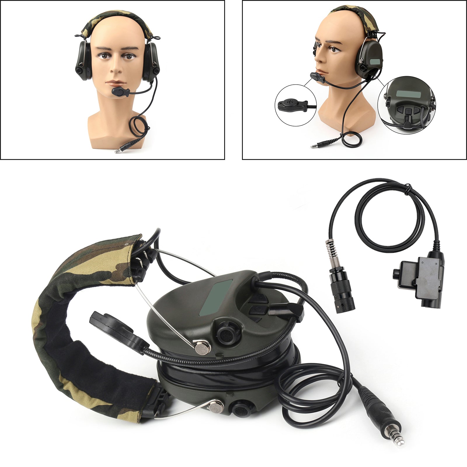 H60 Sound Pickup Noise Reduction Headset 6-Pin U94 PTT For AN/PRC148 PRC152 U329