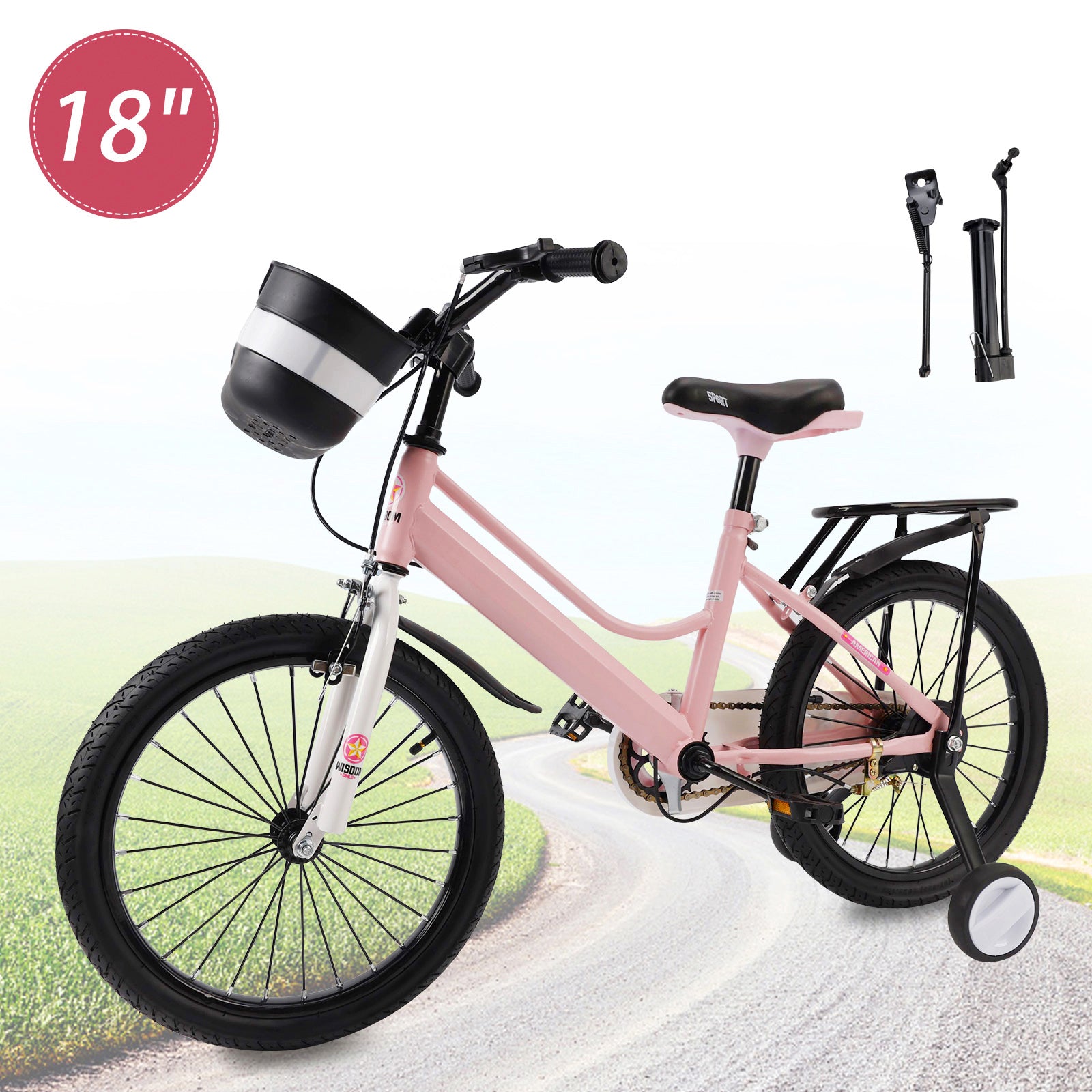 16" Kids Bike for Boys and Girls with auxiliary wheels & Rack Dark Blue