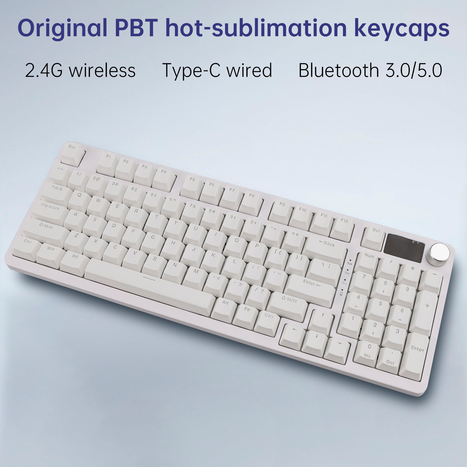 98-Key 2.4G Wireless Bluetooth Three-Mode Mechanical Keyboard RGB Hot-Swappable