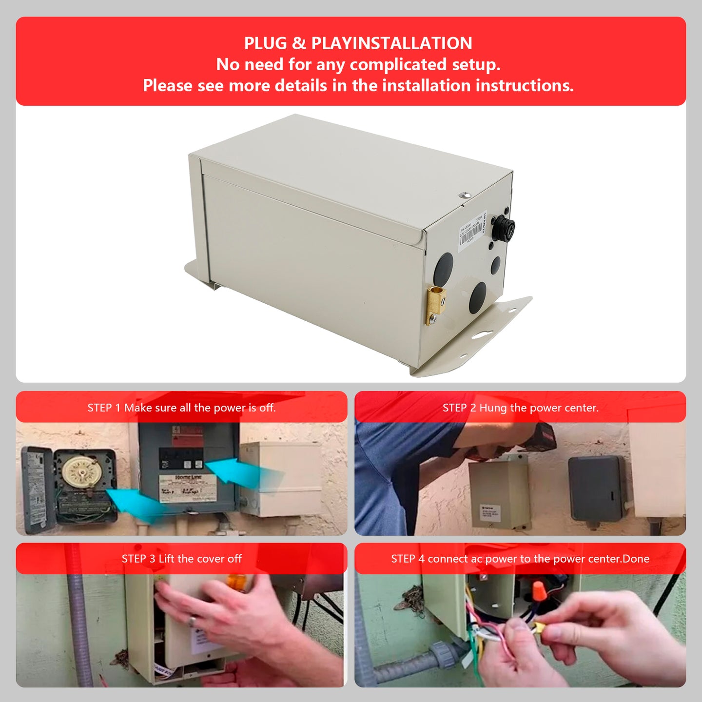 Pentair 520556 Power Center – Replacement for IntelliChlor IC20, IC40, IC60 Chlorine Generators