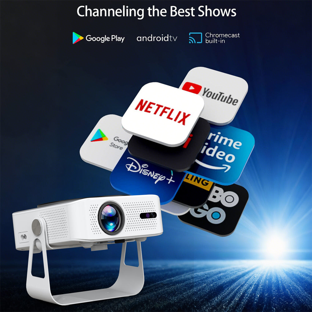 Smart WiFi & Bluetooth Mini Projector with PTZ, 4K Support | Ultra HD Home Theater