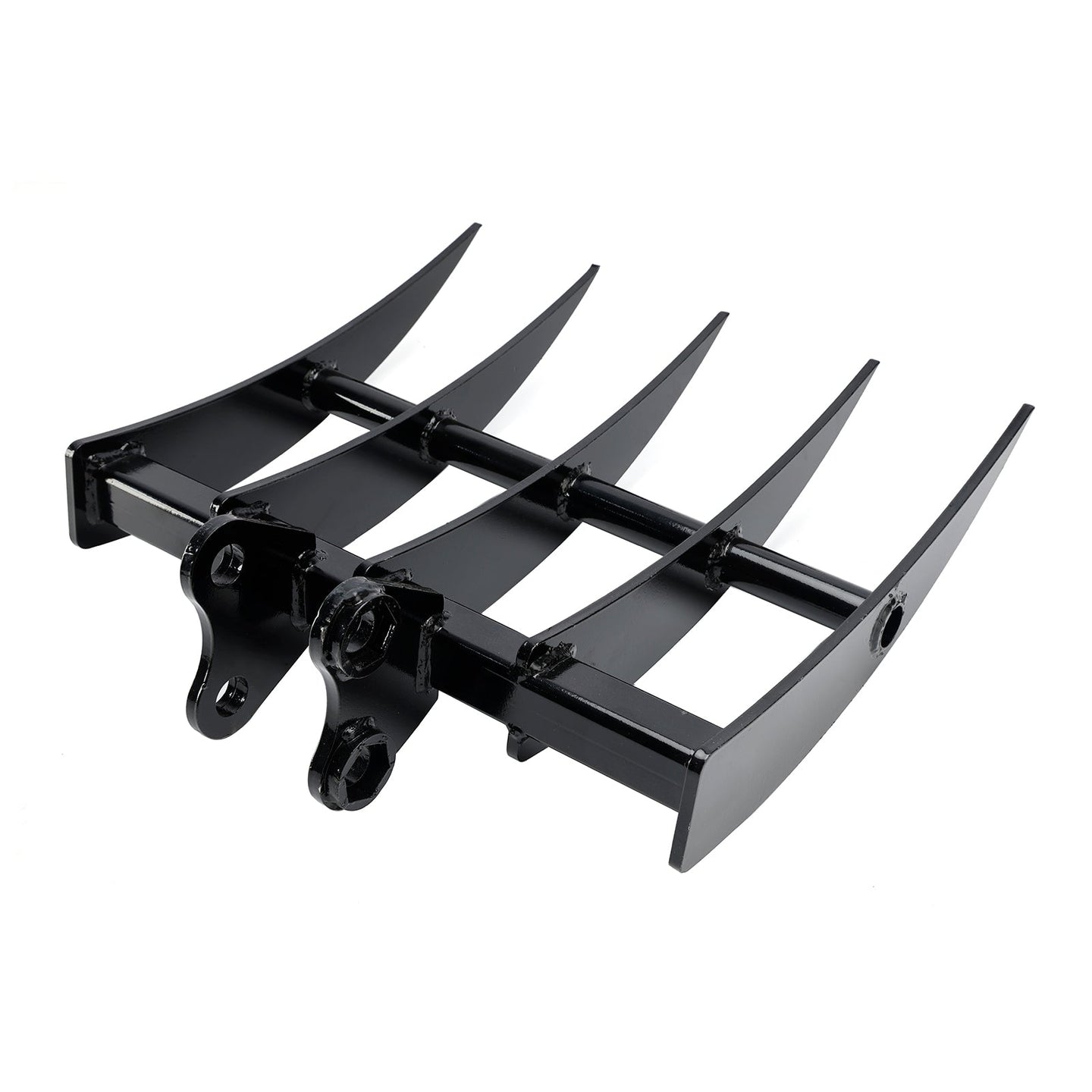 Mini Excavator Rake Attachment for 25mm Pins, 90mm Centers & 90mm Span, for Land Clearing & Root Removal