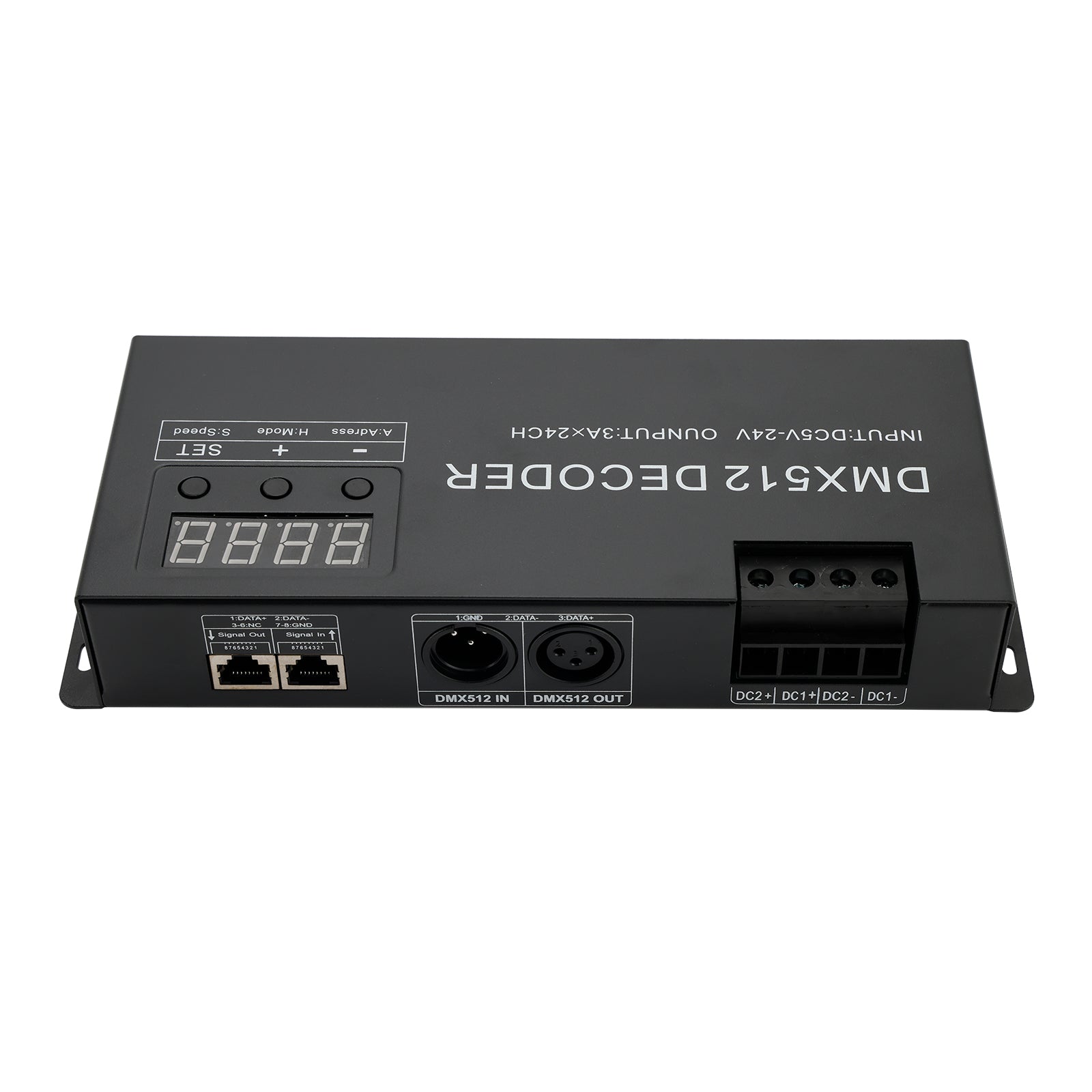24 Channel DMX 512 Decoder RGBW PWM Dimmer Driver LED Strip Light Controller US