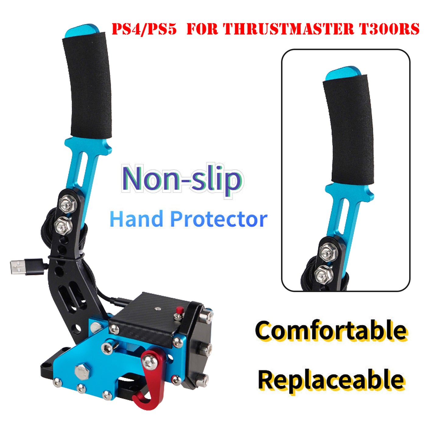 14Bit PS4/PS5 USB3.0 Handbrake Kits for Racing Games Steering Wheel Stand T300RS