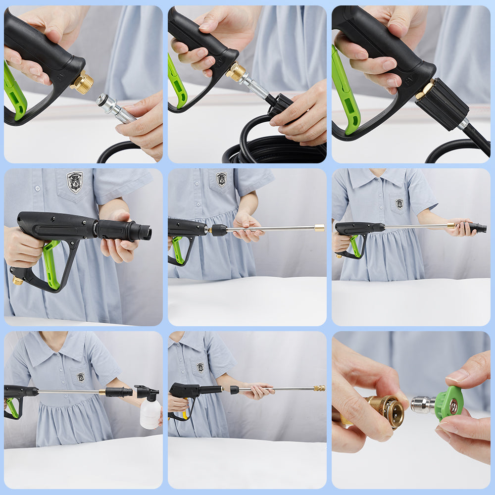 1400W Electric Pressure Washer 3200 PSI 1.8 GPM High-Power Cleaner for Cars, Driveways & Patios