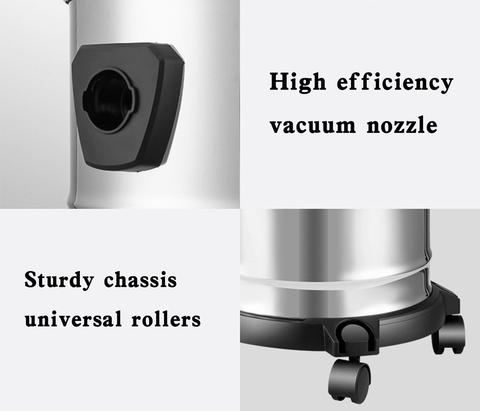 5 Gallon Stainless Steel Wet/Dry Shop Vacuum Cleaner 1800W with Powerful Suction & Large Capacity for Home & Commercial Use