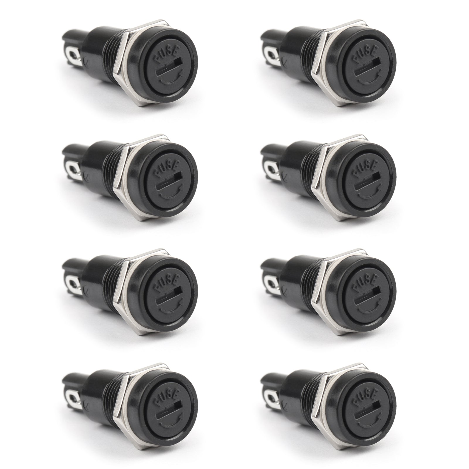 8PCS SCI R3-11 Panel Mount Chassis Fuse Holder For 5x20mm Glass Fuses 10A 250V