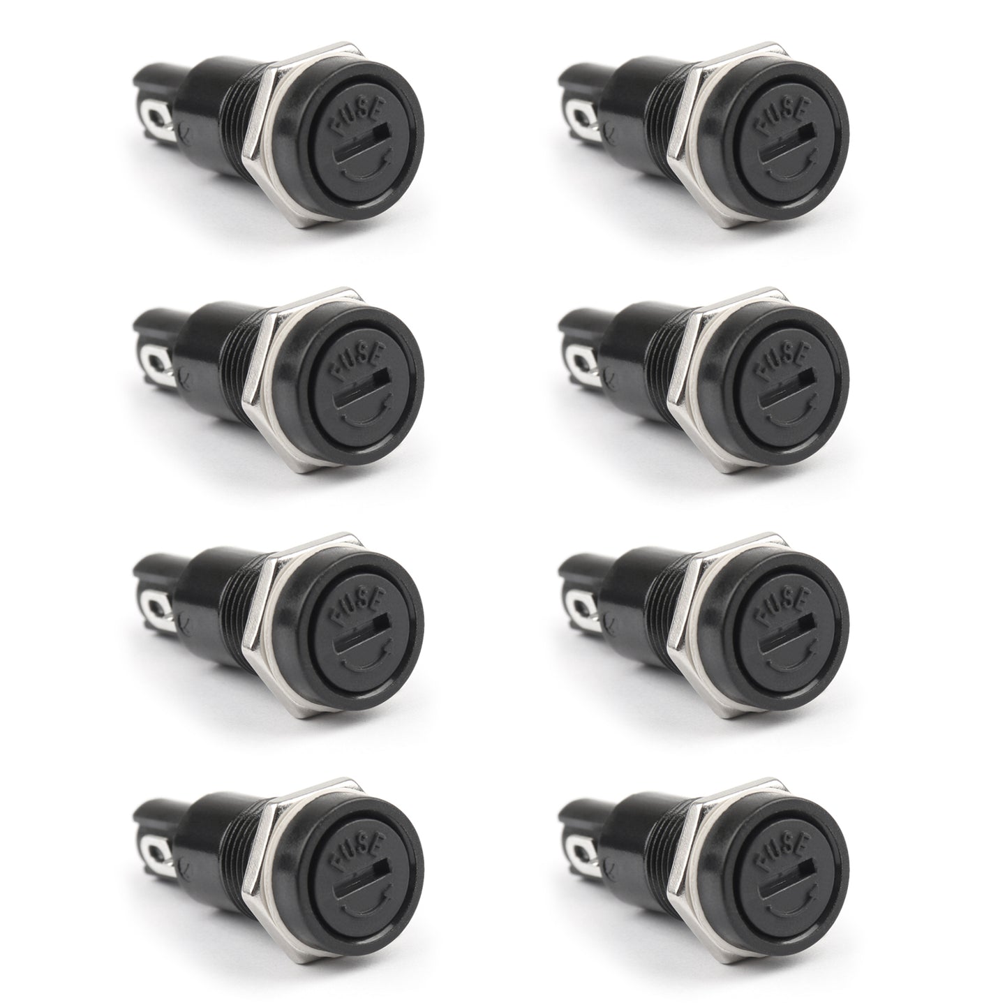 8PCS SCI R3-11 Panel Mount Chassis Fuse Holder For 5x20mm Glass Fuses 10A 250V