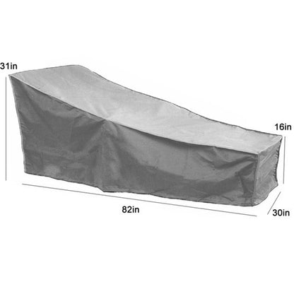 Silver 82x30 Inch Outdoor Lounge Chair Cover, Waterproof 210D Oxford Fabric Patio Chaise Protector