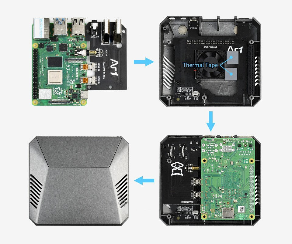 2021 Aluminum Case Shell Multifunction Cover For Raspberry Pi 4 Model B With Fan
