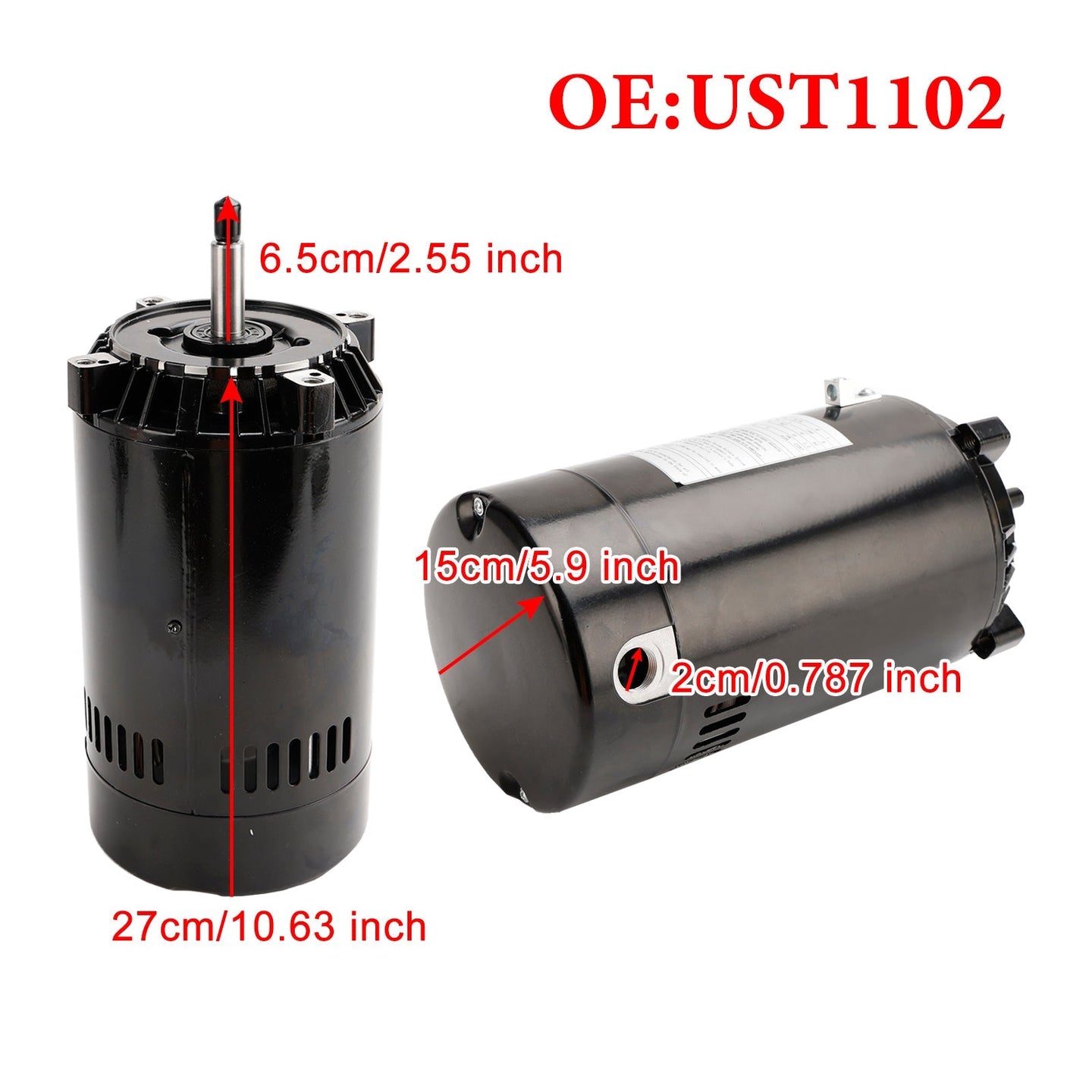UST1102 1.0 HP Pool Pump Motor Replacement for Hayward Super Pump & Max Flow
