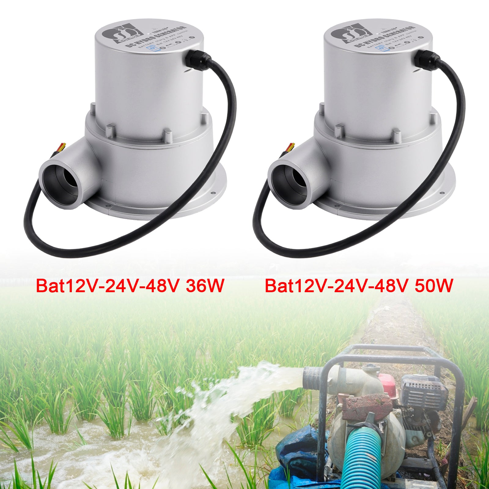 Water Flow Turbine Hydroelectric Generator Bat12V-24V-48V AC Power Generation