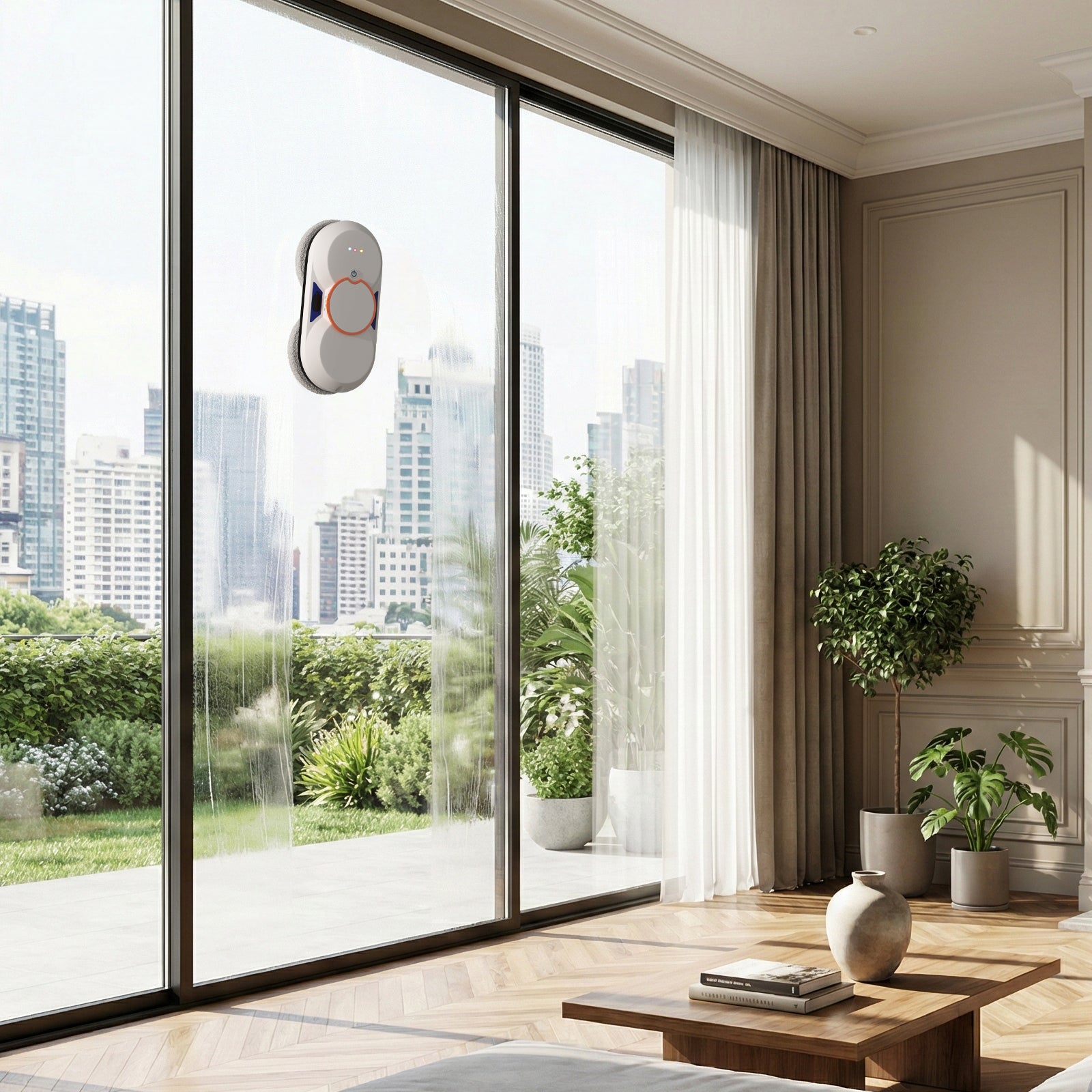 Smart Window Cleaning Robot with 5600Pa Suction Power, Dual Automatic Water Spray for High Windows, Glass Doors & Tiles (Indoor & Outdoor Use)