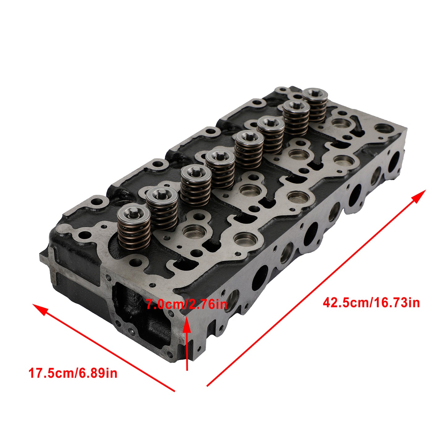 Complete Cylinder Head with Valves for Kubota V2203, V2203T, V2203E & V2203B Non-Direct Injection Engines