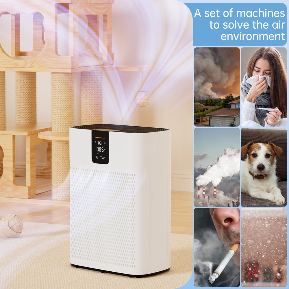 Large Room Air Purifier for 2400 Ft² with WiFi & Washable Filter, for Home Bedroom