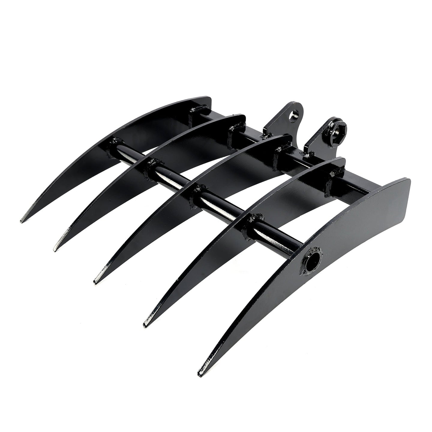 Mini Excavator Rake Attachment for 25mm Pins, 90mm Centers & 90mm Span, for Land Clearing & Root Removal