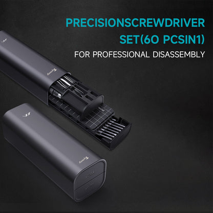 topteng Precision Screwdriver Set 60-Piece DIY PC Phone Electronics Repair Tool Kit Reliability S2 Bits