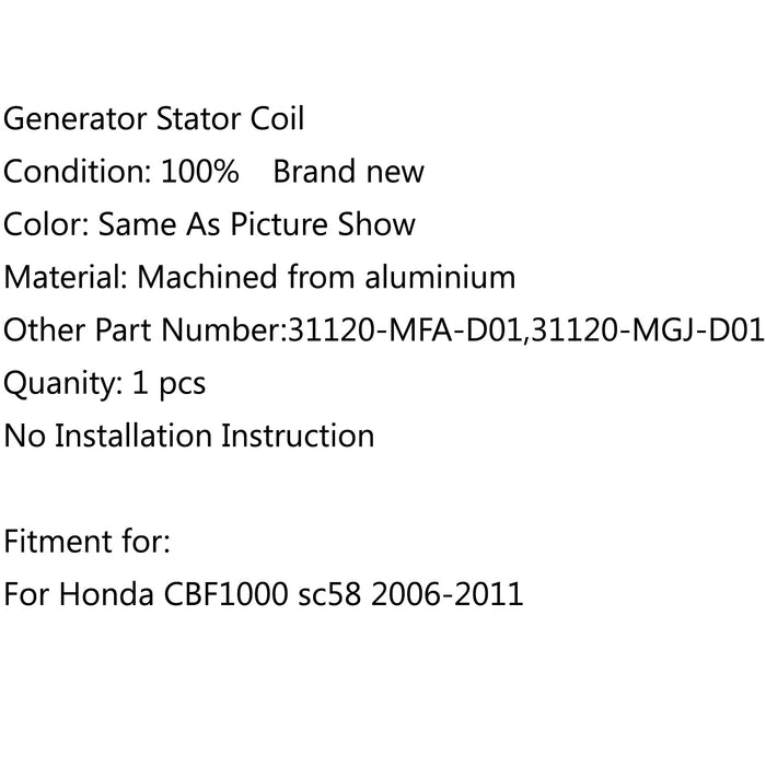 2006-2011 Honda CBF1000 sc58 Magneto Generator Stator Coil