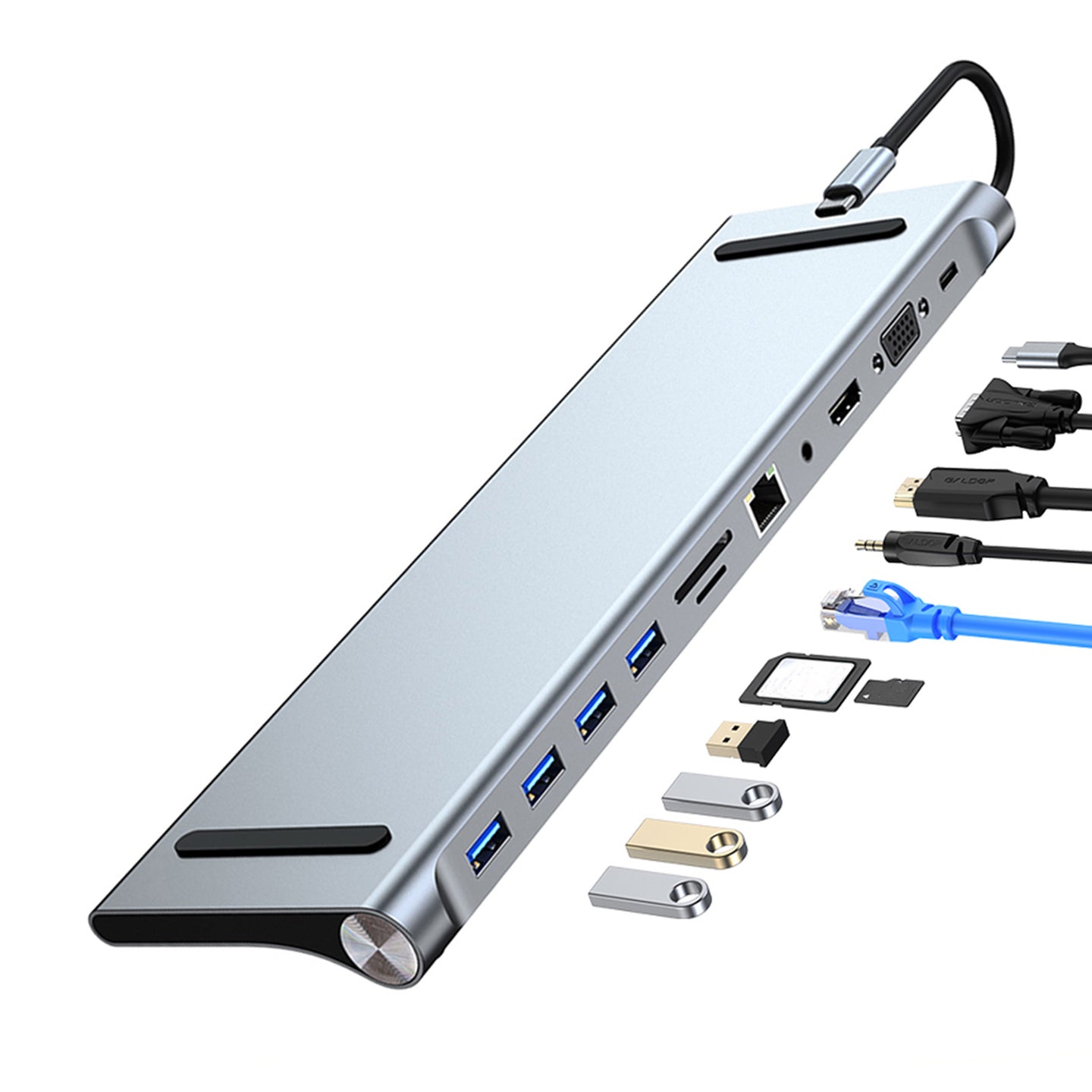 Type-c HUB For PC 11 In 1 Multi Splitter HD PD 100W Multifunctional USB 3.0 Dock