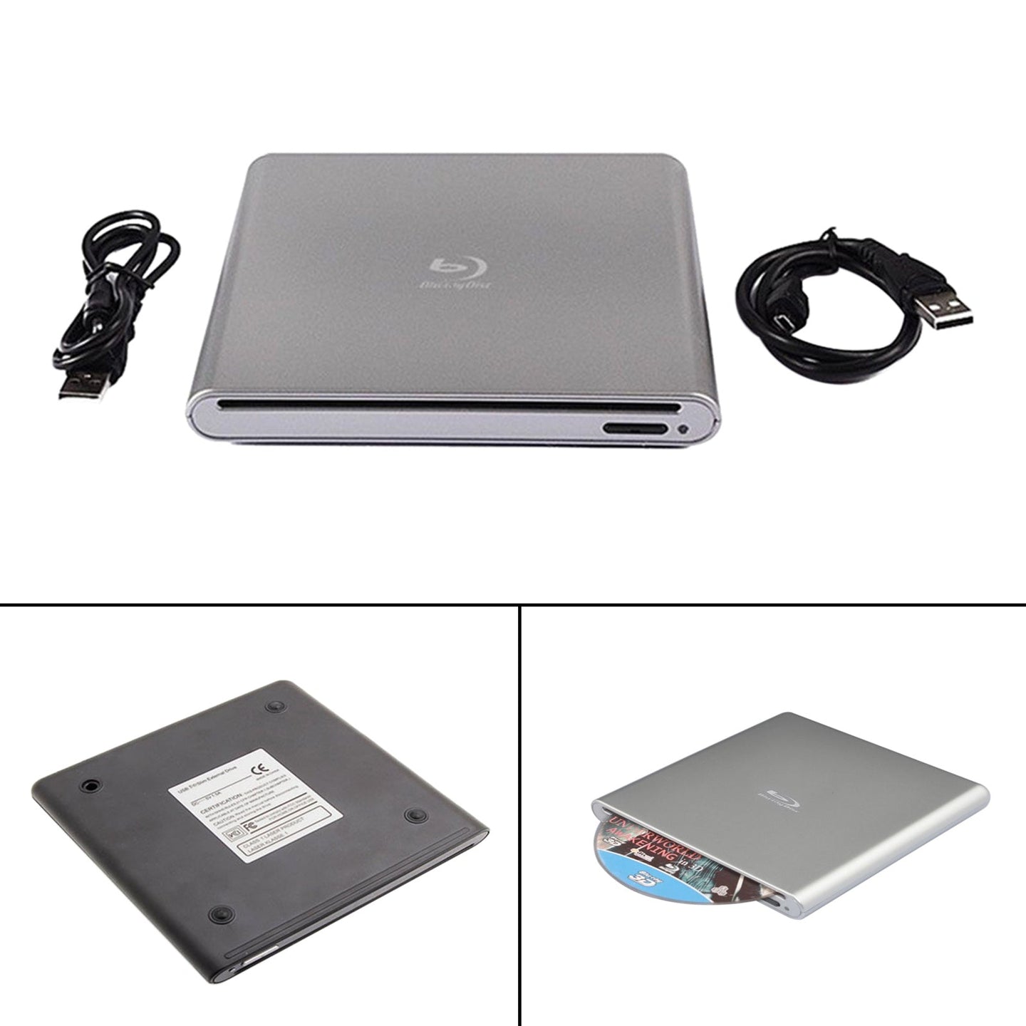 External Blu-Ray BD Burner – USB 3.0 Slim Slot-In DVD RW CD Writer Portable Optical Drive for Laptop & PC