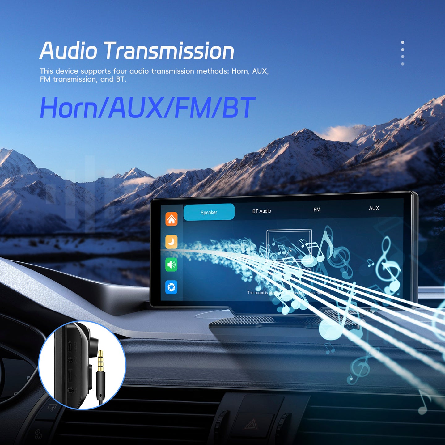 10.26" Portable Bluetooth Car Navigation Wireless Carplay Car Radio AHD Camera