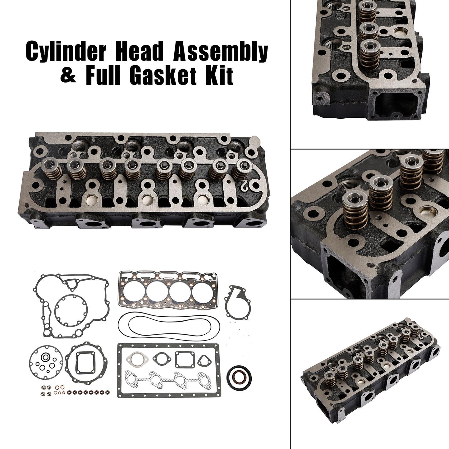 Complete Cylinder Head Assembly with Gasket Kit for Kubota V1505 V1505D 1G091-03044