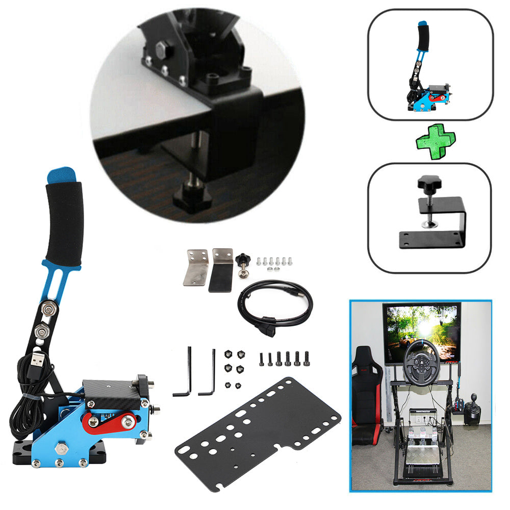 Racing Games Handbrake USB3.0 Kits for Steering Wheel Stand G29 G920 PC Blue