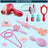 Toddler Makeup Table with Mirror and Chair Kids Vanity Set with Blowdryer for 3+