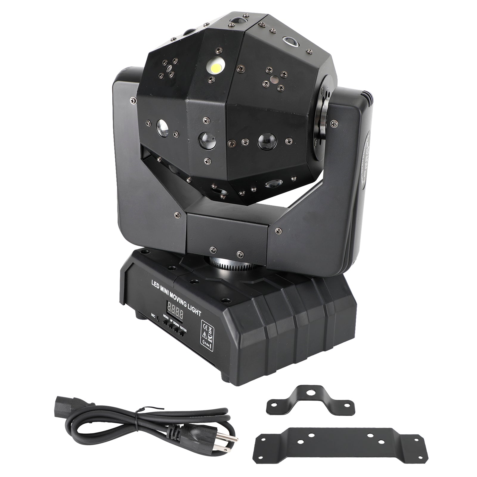 3-in-1 LED Moving Head DJ Light with RGBW Wash, Laser & Strobe Effects, DMX Controlled Party Stage Lighting