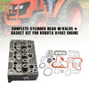 Complete Cylinder Head & Gasket Kit for Kubota D1402 Engine, Fits Bobcat 643, New Holland L455, L2550