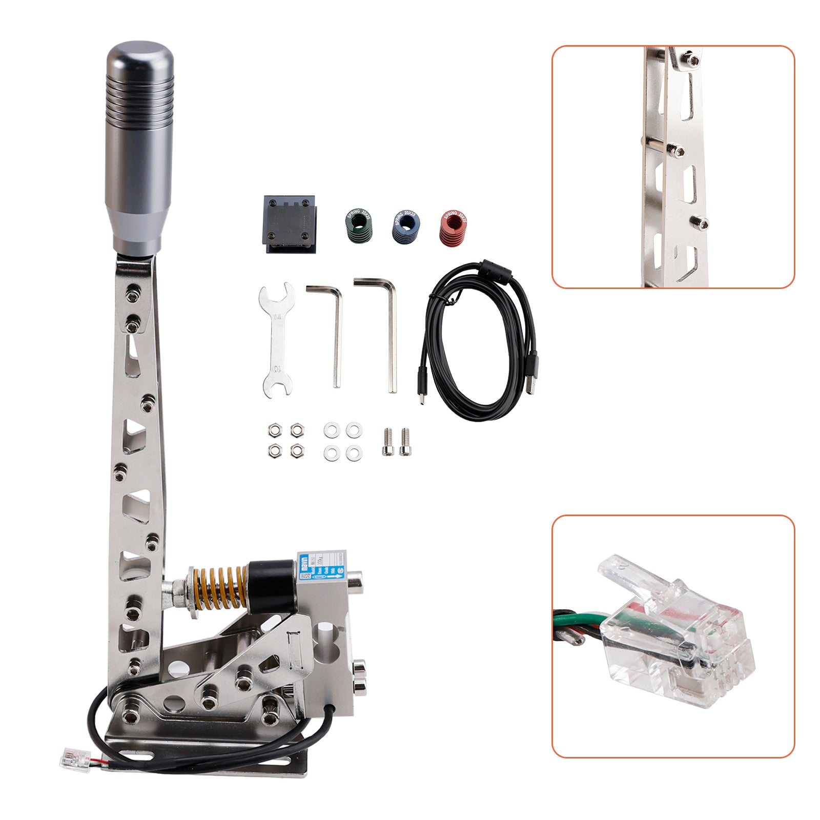 USB Handbrake Sim For PC Racing Games Logitech G29/G27/G25 T300 T500 RS PC 64bit 200KG Load Cell SIM Racing For Rally Adjustable