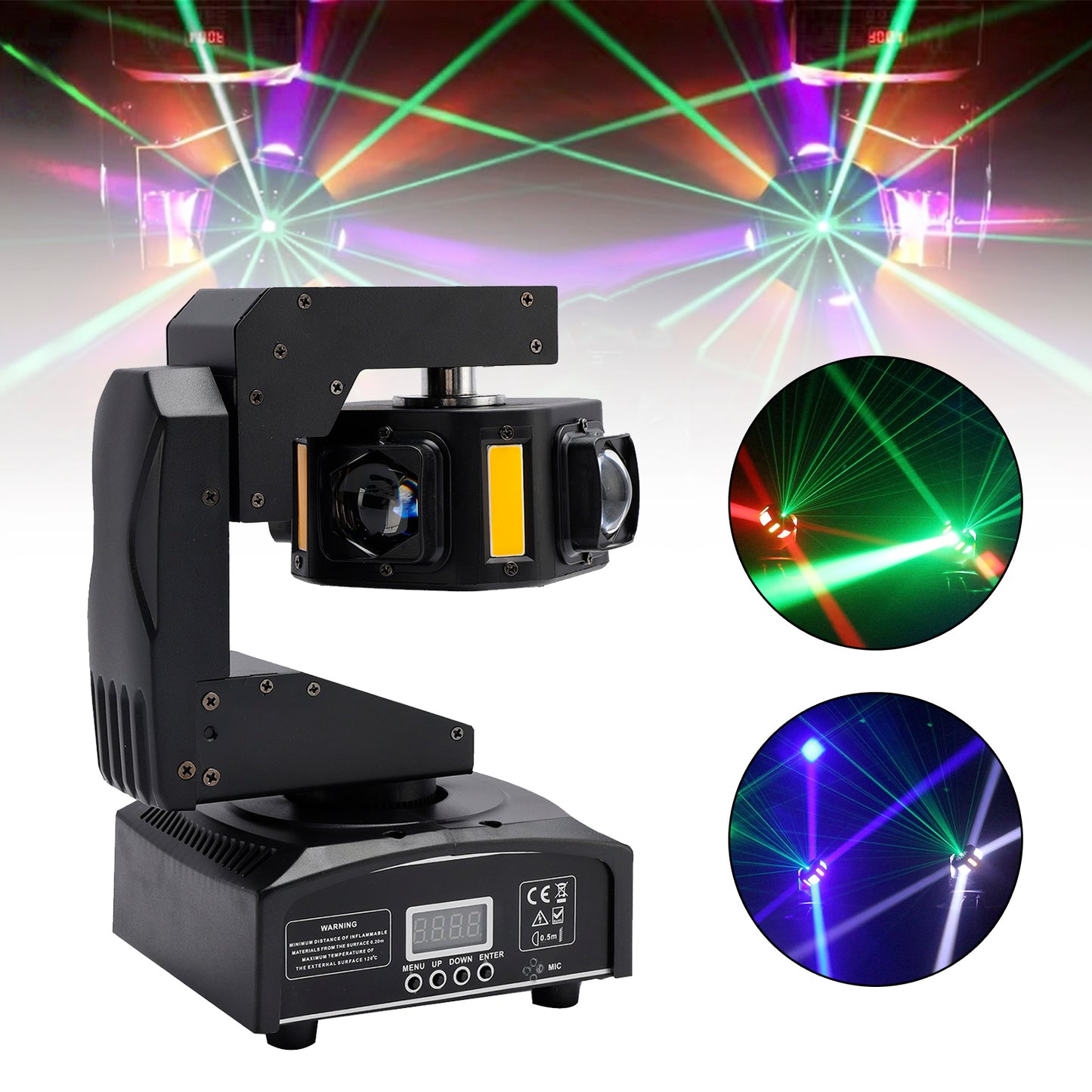 6 LED Moving Head Light – 3-Axis Beam DMX Stage Spot for DJ, Disco, Party & Show Lighting