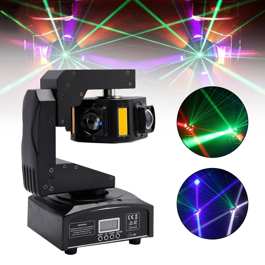 6 LED Moving Head Light – 3-Axis Beam DMX Stage Spot for DJ, Disco, Party & Show Lighting