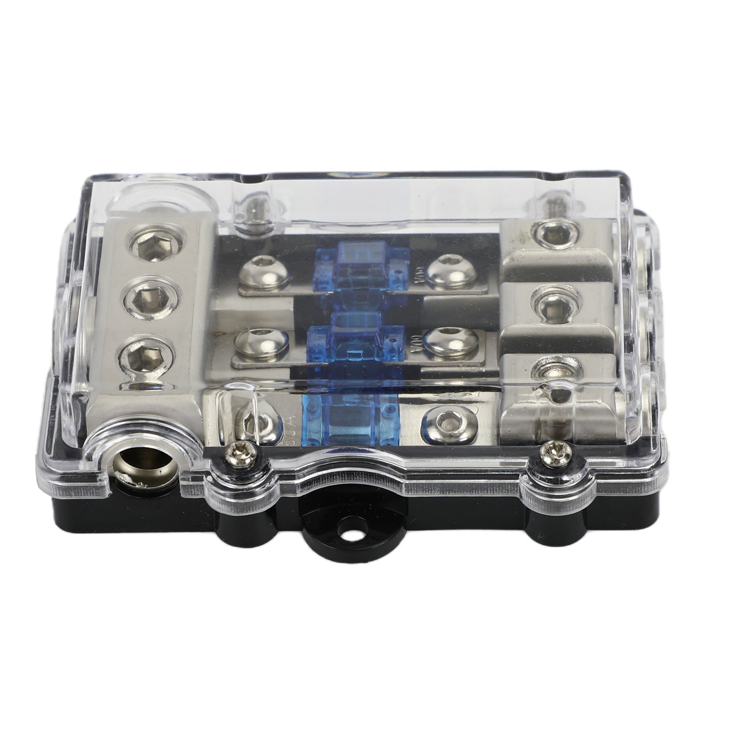 3-Way Mini ANL Power Distribution Block with 60A Fuses for Car Audio, Accepts 2/4GA In, 4/8GA Out