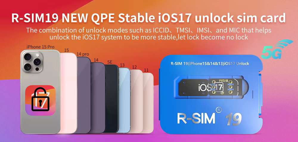 R-SIM 19 NEW QPE Stable IOS17 Unlock SIM Card for iPhone 15 14 Pro MAX 13 Pro 12