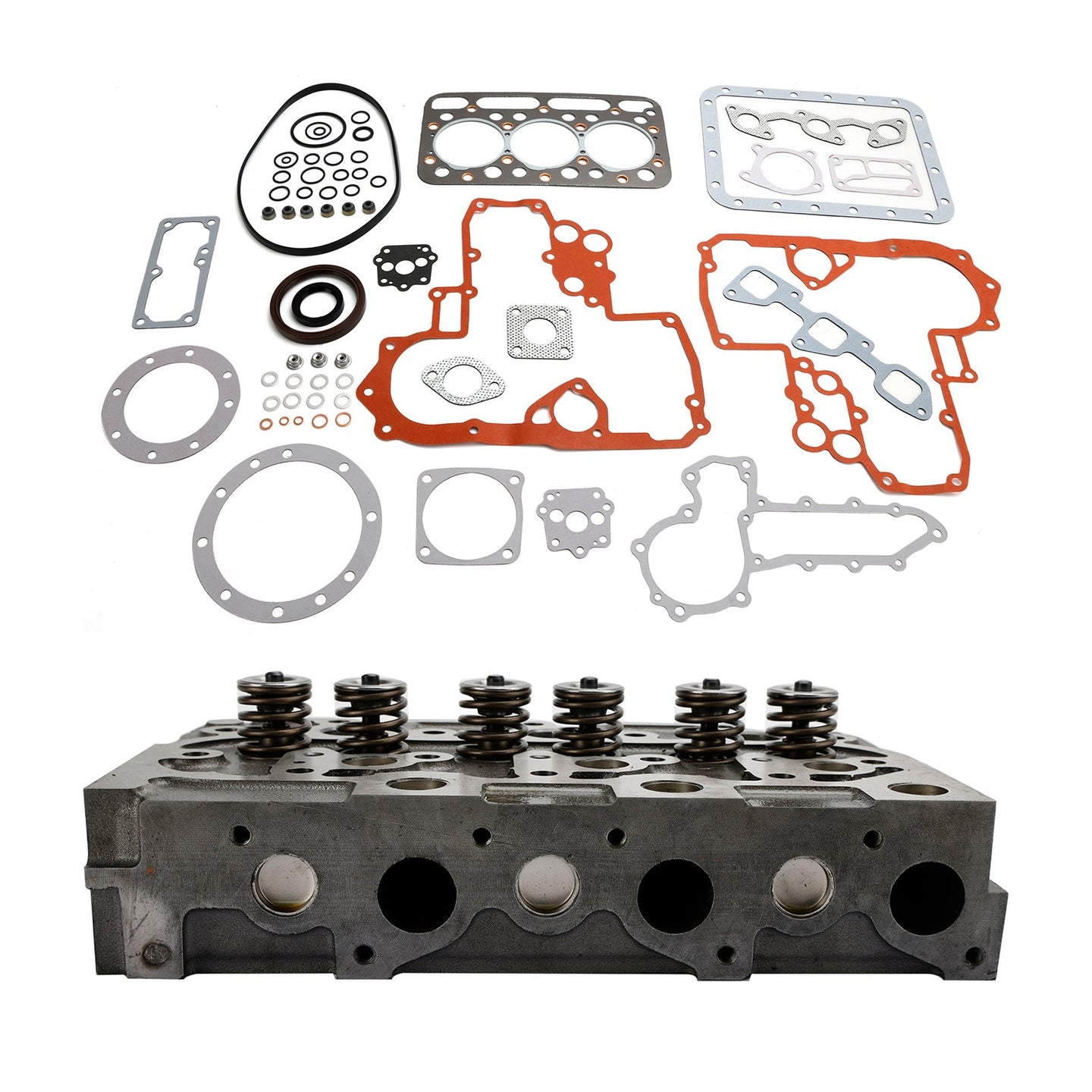 Complete Cylinder Head Assembly with Valves & Full Gasket for Kubota D1402 L2202 L2402 KH91
